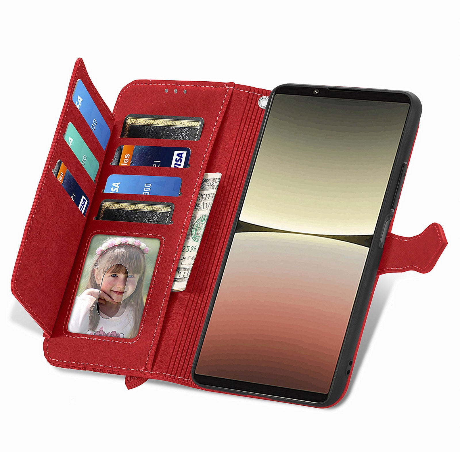 For Sony Xperia 5 IV 5G Flower Imprinted Pattern PU Leather Drop-proof Phone Cover Zipper Pocket Protective Flip Phone Case with Wallet Stand For Sony Xperia 5 IV 5G Flower Imprinted Pattern PU Leather Drop-proof Phone Cover Zipper Pocket Protective Flip Phone Case with Wallet Stand